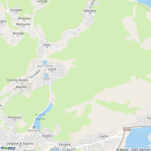 La carte pour la ville de Canzo 22035