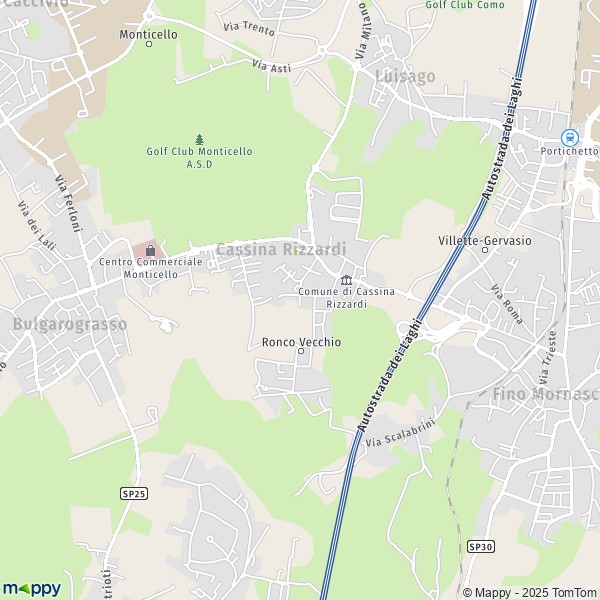 La carte pour la ville de Cassina Rizzardi 22070