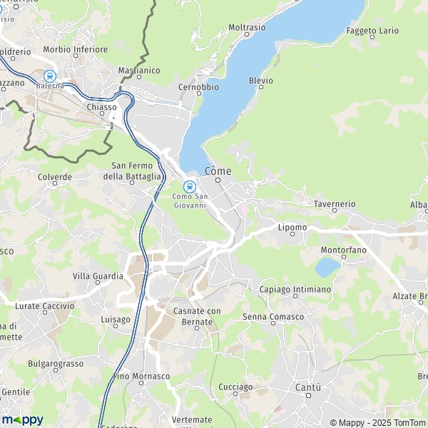 La carte pour la ville de Côme 22100