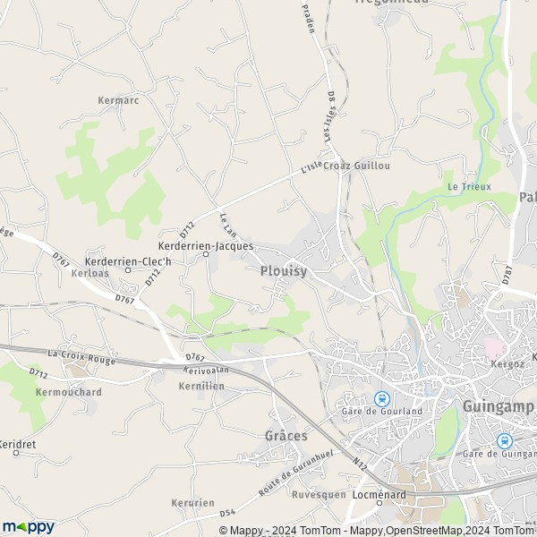 La carte pour la ville de Plouisy 22200