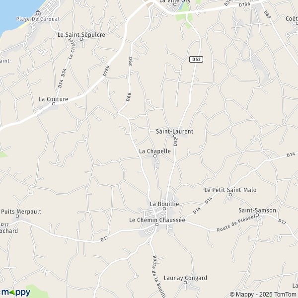 La carte pour la ville de La Bouillie 22240