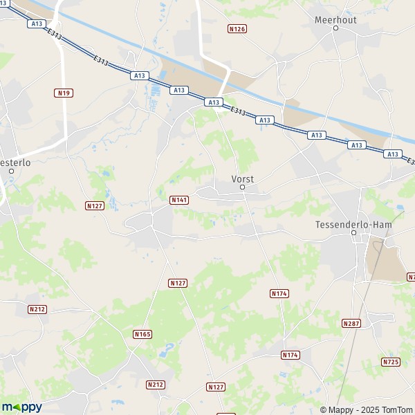 La carte pour la ville de 2230-2450 Laakdal