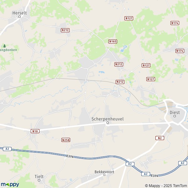 La carte pour la ville de 2230-3980 Montaigu-Zichem