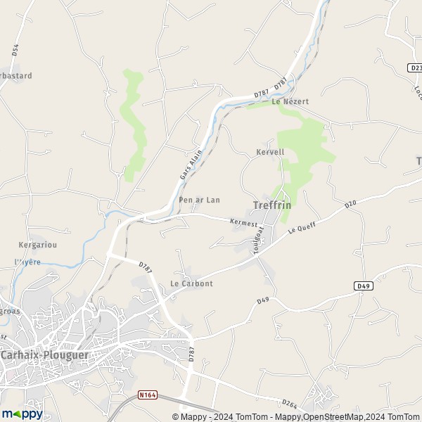 La carte pour la ville de Treffrin 22340