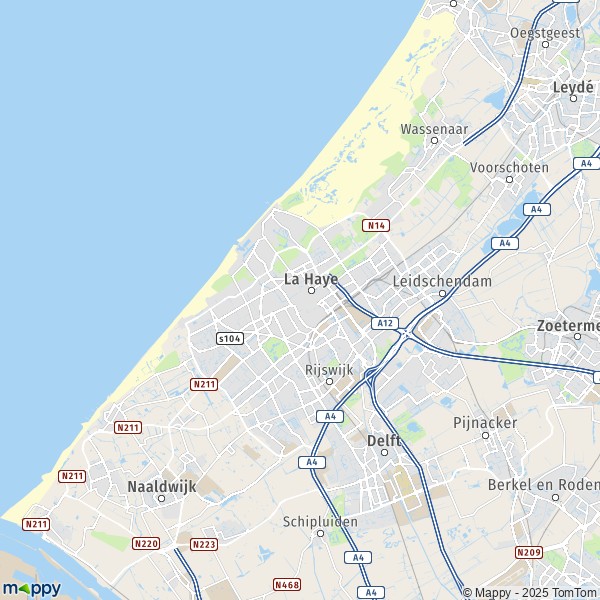 La carte pour la ville de La Haye 2244-2685