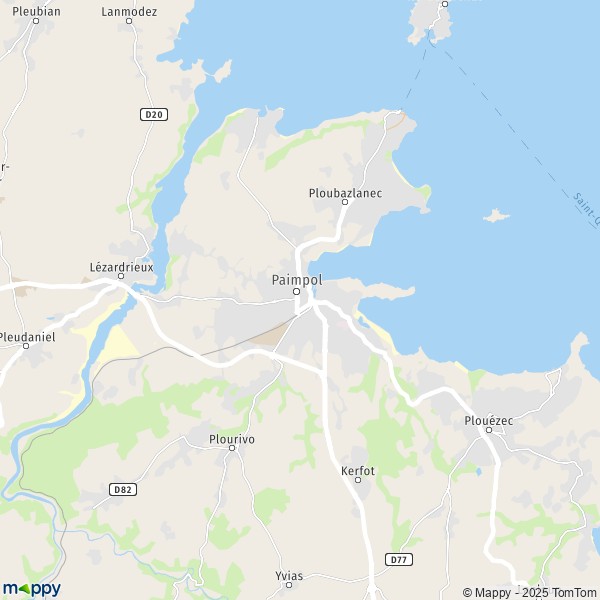 La carte pour la ville de Paimpol 22500