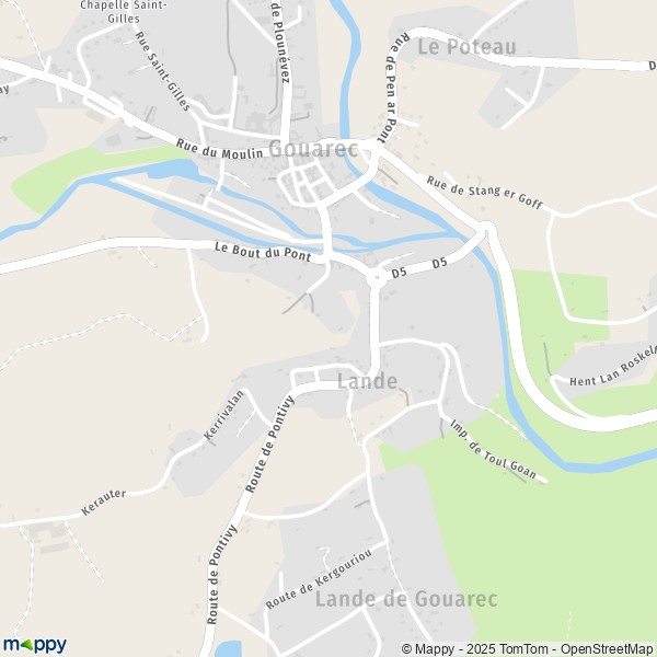 Carte Lande, 22570 Plélauff