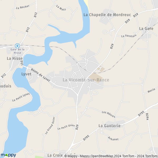 La carte pour la ville de La Vicomté-sur-Rance 22690