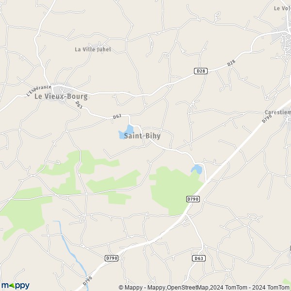 La carte pour la ville de Saint-Bihy 22800