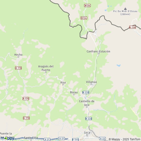 La carte pour la ville de 22860-22889 Aisa