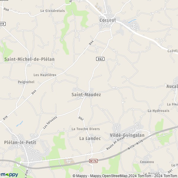La carte pour la ville de Saint-Maudez 22980