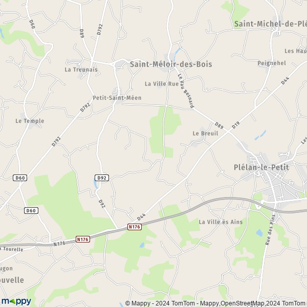 La carte pour la ville de Saint-Méloir-des-Bois 22980