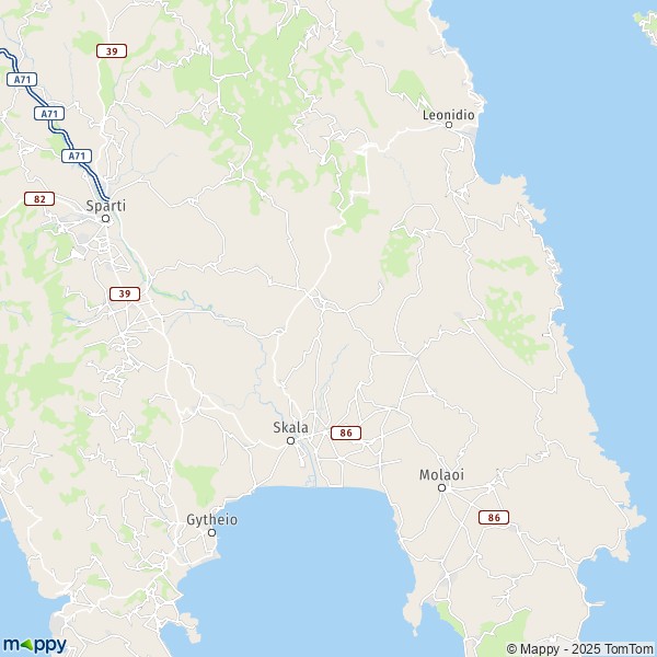 La carte pour la ville de Evrotas 230 51-232 00
