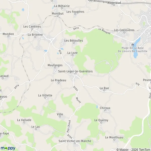 Plan SaintLégerleGuérétois carte de SaintLégerleGuérétois