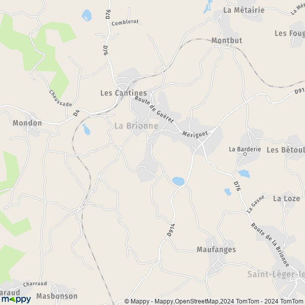 La carte pour la ville de La Brionne 23000
