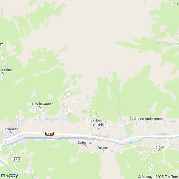 La carte pour la ville de Berbenno di Valtellina 23010