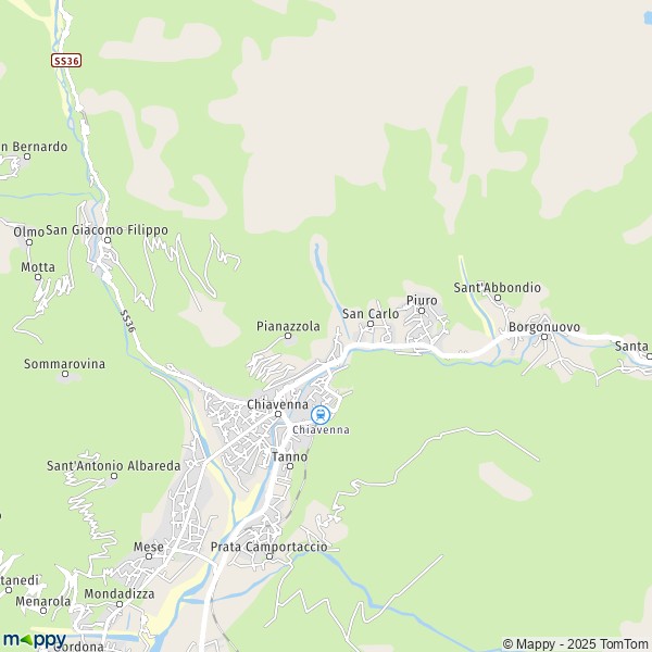 La carte pour la ville de Chiavenna 23022