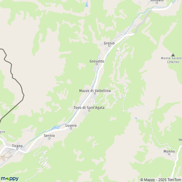 La carte pour la ville de Mazzo di Valtellina 23030