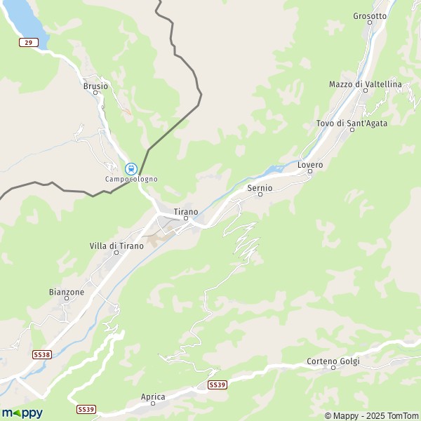 La carte pour la ville de Tirano 23037