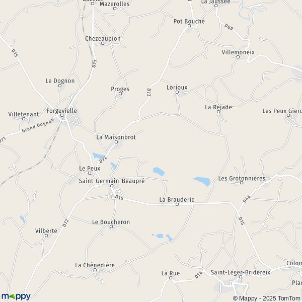 La carte pour la ville de Saint-Germain-Beaupré 23160