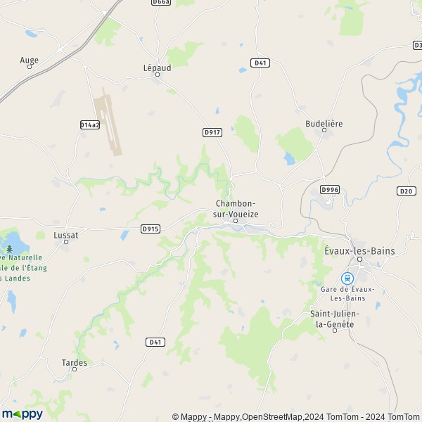 La carte pour la ville de Chambon-sur-Voueize 23170