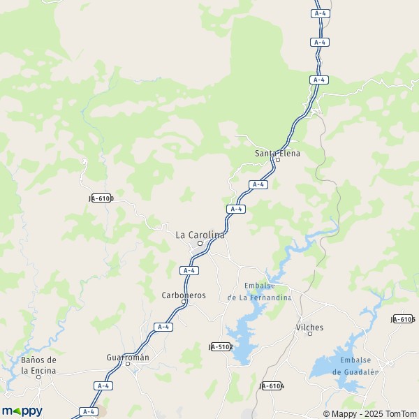 La carte pour la ville de 23200-23214 La Carolina