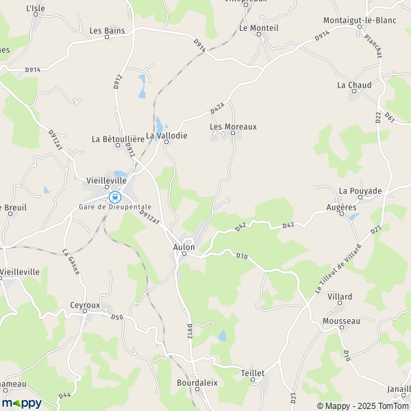 La carte pour la ville de Aulon 23210