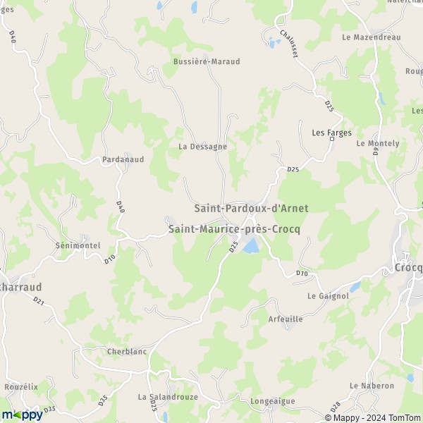 La carte pour la ville de Saint-Pardoux-d'Arnet 23260