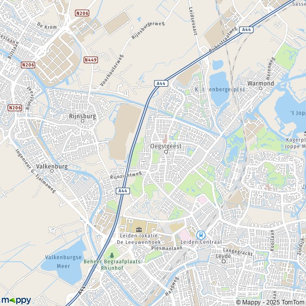 La carte pour la ville de Oegstgeest 2333-2343