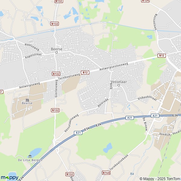 La carte pour la ville de 2340-2350 Vosselaar