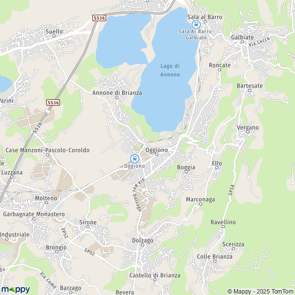 La carte pour la ville de Oggiono 23848