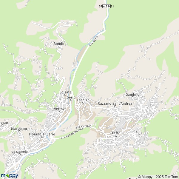 La carte pour la ville de Casnigo 24020