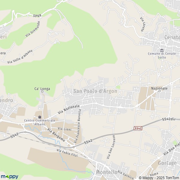 La carte pour la ville de San Paolo d'Argon 24060