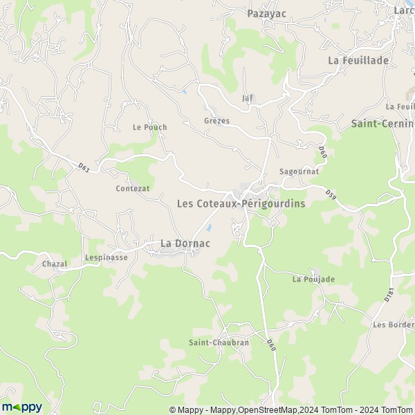La carte pour la ville de Chavagnac, 24120 Les Coteaux-Périgourdins