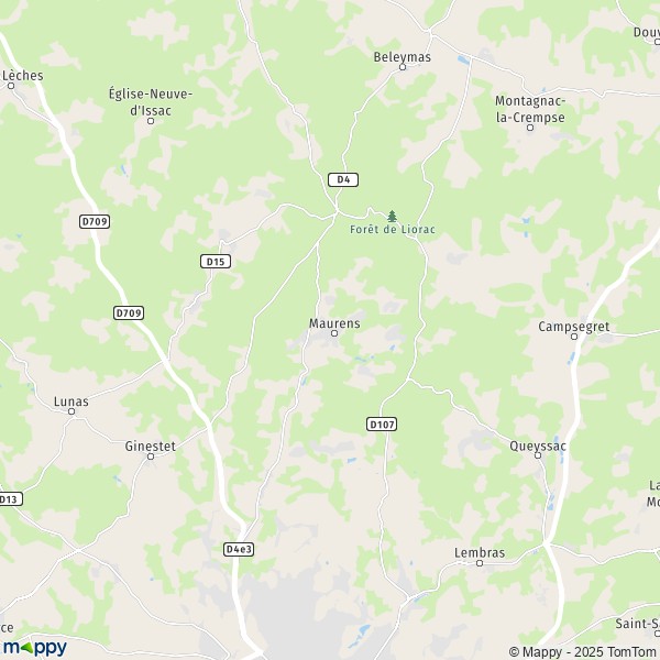 La carte pour la ville de Laveyssière, 24130 Eyraud-Crempse-Maurens