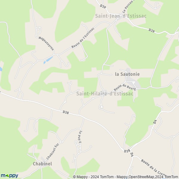 La carte pour la ville de Saint-Hilaire-d'Estissac 24140