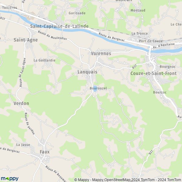 La carte pour la ville de Lanquais 24150