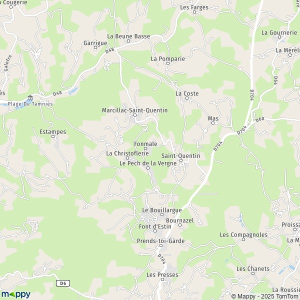 La carte pour la ville de Marcillac-Saint-Quentin 24200