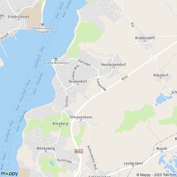 La carte pour la ville de 24226 Heikendorf