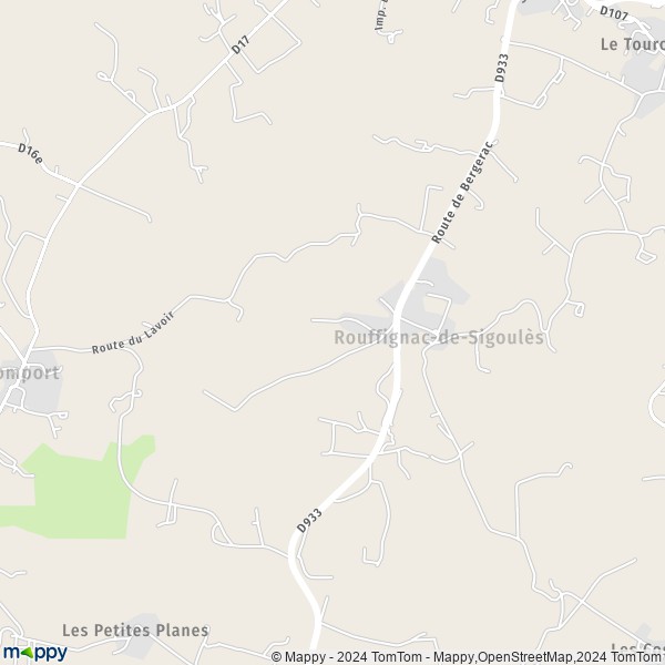 La carte pour la ville de Rouffignac-de-Sigoulès 24240