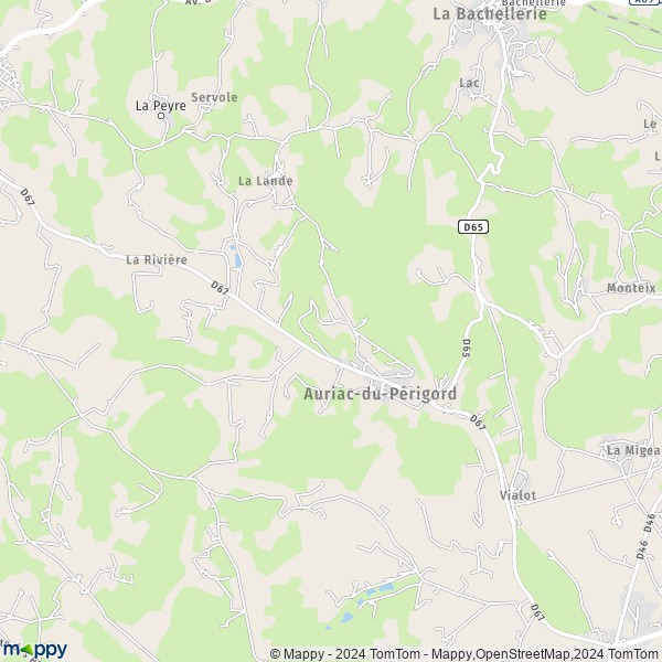 La carte pour la ville de Auriac-du-Périgord 24290