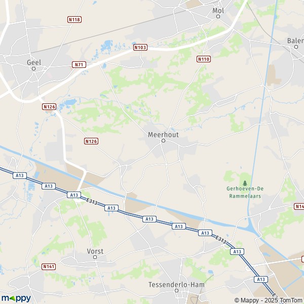La carte pour la ville de 2430-3945 Meerhout
