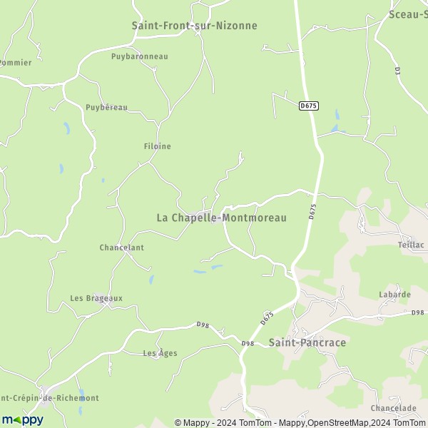 La carte pour la ville de La Chapelle-Montmoreau 24300