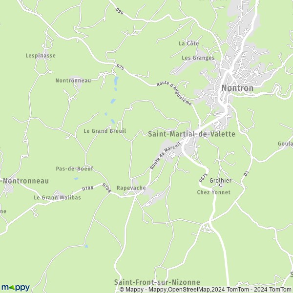 La carte pour la ville de Saint-Martial-de-Valette 24300