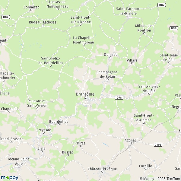 La carte pour la ville de La Gonterie-Boulouneix, 24310 Brantôme en Périgord