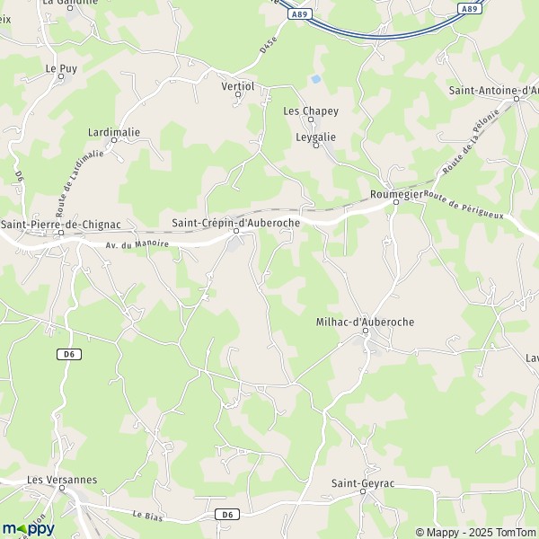 La carte pour la ville de Saint-Crépin-d'Auberoche 24330