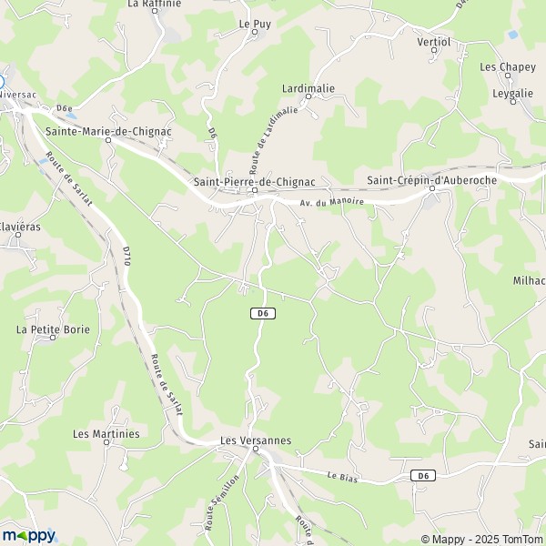 La carte pour la ville de Saint-Pierre-de-Chignac 24330