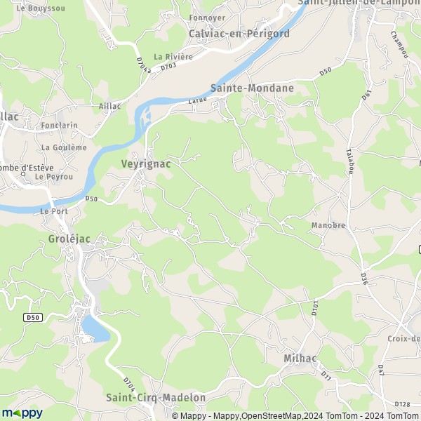 La carte pour la ville de Veyrignac 24370