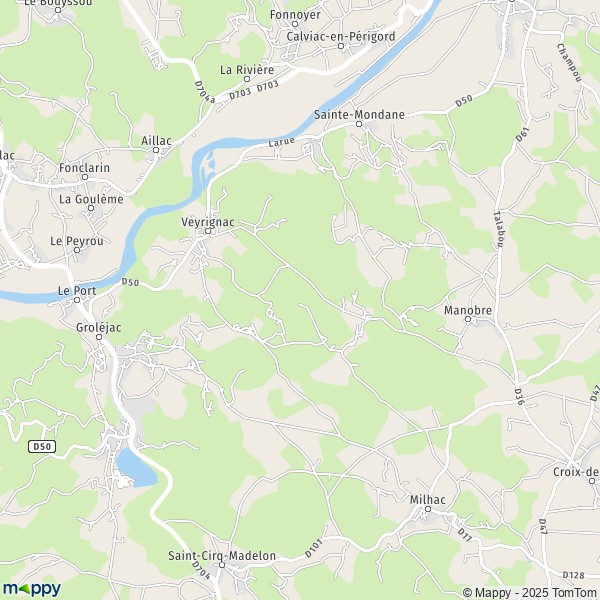 La carte pour la ville de Veyrignac 24370