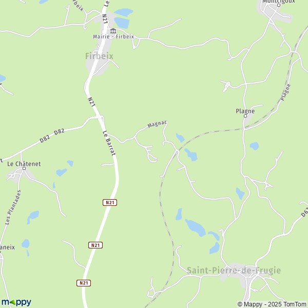 Carte Froidefond, 24450 Saint-Pierre-de-Frugie